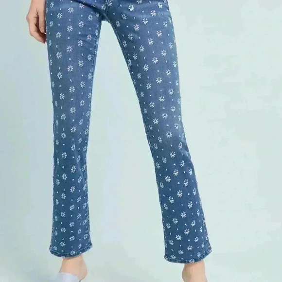 Pilcro from ANTHROPOLOGIE embroidered high-rise cropped boot cut jeans size 25 - Picture 11 of 11